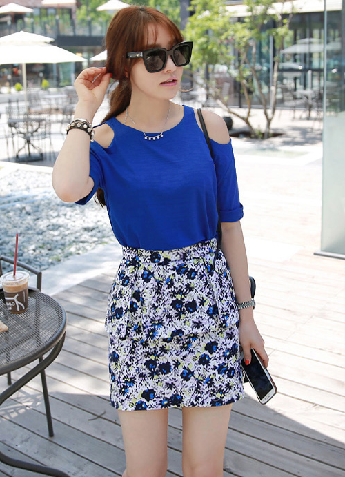 Floral Peplum Skirt