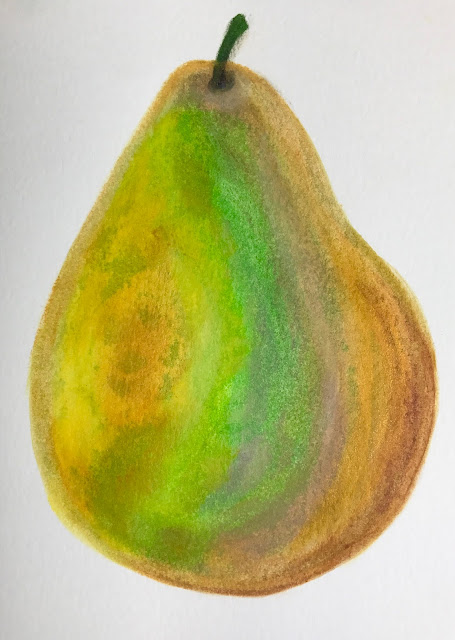 lisa fulmer pear drawing art crayons