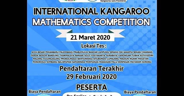 International Kangaroo Mathematics Competition Ikmc 2020 Leksono