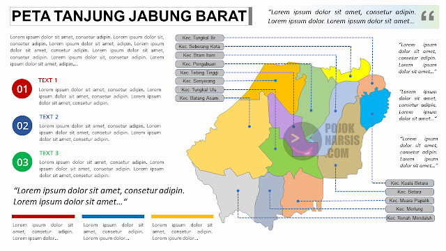 Peta Kabupaten Tanjung Jabung Barat Editable Powerpoint HD