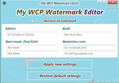 My WCP Watermark Editor - Xóa Watermark trên MS Windows 8 Consumer Preview