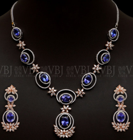 Blue Sapphire Necklace 10 lakhs