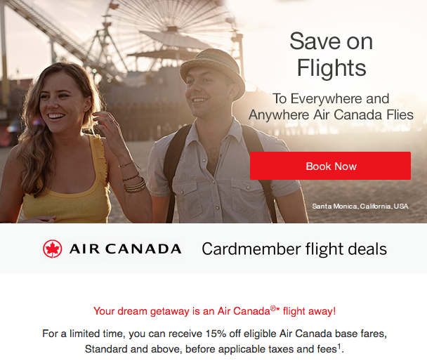 September 13 Update: American Express discount for Air Canada flights
