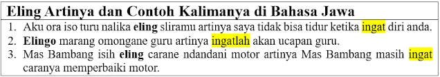 Eling Artinya dan Contoh Kalimatnya di Bahasa Jawa