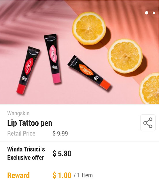 Review Wangskin Lip Tattoo #Lovely Pink