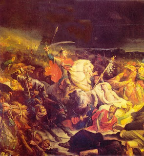 The Battle of Kulikovo by Adolphe Yvon, hangs in the Kremlin