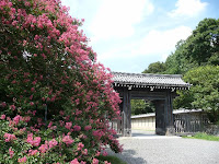 一面サルスベリの紅色の花で覆われた寺町御門