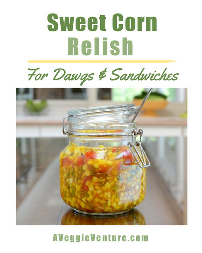 Sweet Corn Relish, perfect for summer sandwiches and salads ♥ AVeggieVenture.com. No canning required. Budget Friendly. Great for Meal Prep & Summer Food Gifts. WW Friendly. Vegan. Gluten Free.