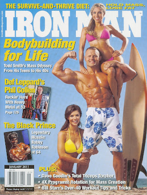 COVER OF IRON MAN MAG JAN 2011  WITH ROBBY ROBINSON'S INTERVIEW Robby's CONSULTATION Services to answer your questions  about bodybuilding, old school training and healthy lifestyle -  ▶ www.robbyrobinson.net/consultation.php