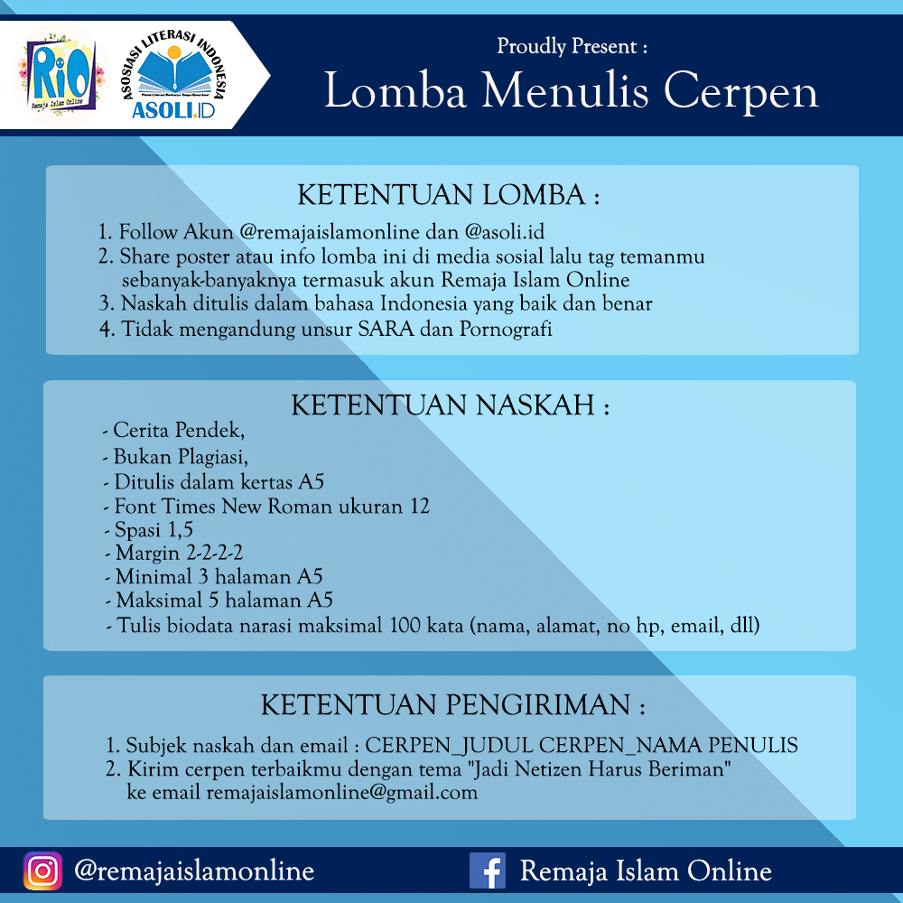 Remaja Islam Online Lomba Menulis Cerpen Tema Jadi Netizen Harus