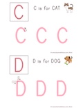 Example of Alphabet Worksheet for Kids【Uppercase】Letter C and D