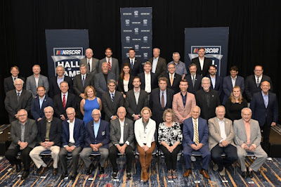 The voting panel poses for a photo before the NASCAR Hall of Fame Voting Day at the #NASCAR Hall of Fame.