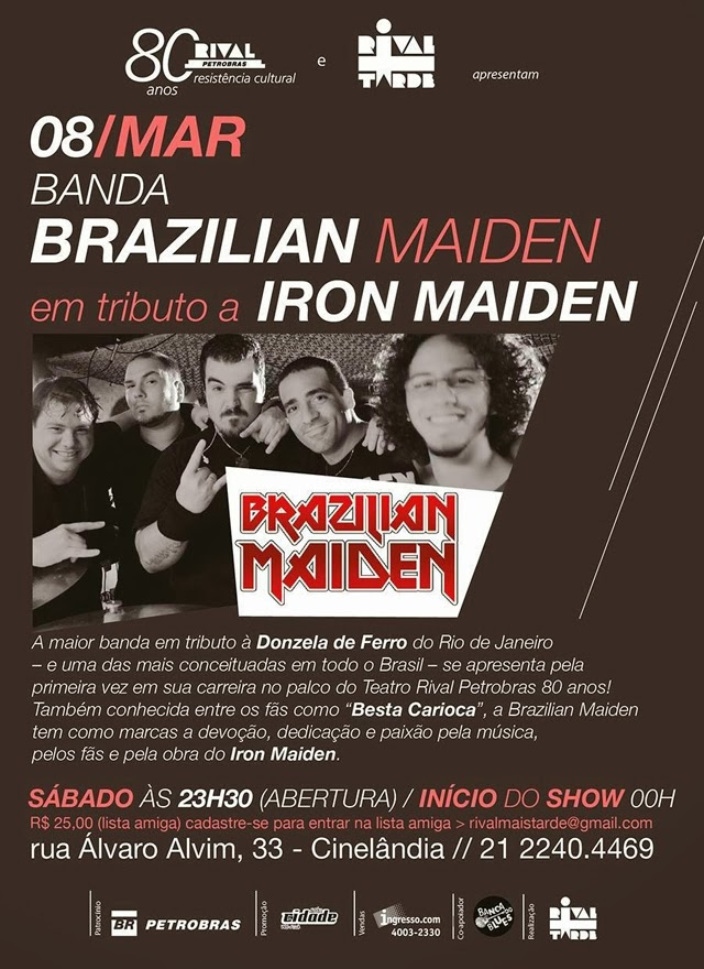 Brazilian Maiden: Tributo ao Iron Maiden no Teatro Rival Petrobrás