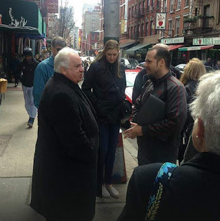 Eric Ferrara on location with actor Vinny Vella in Little Italy