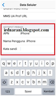 Cara menampilkan tab personal hotspot yang hilang pada pengaturan iPhone iOS  10