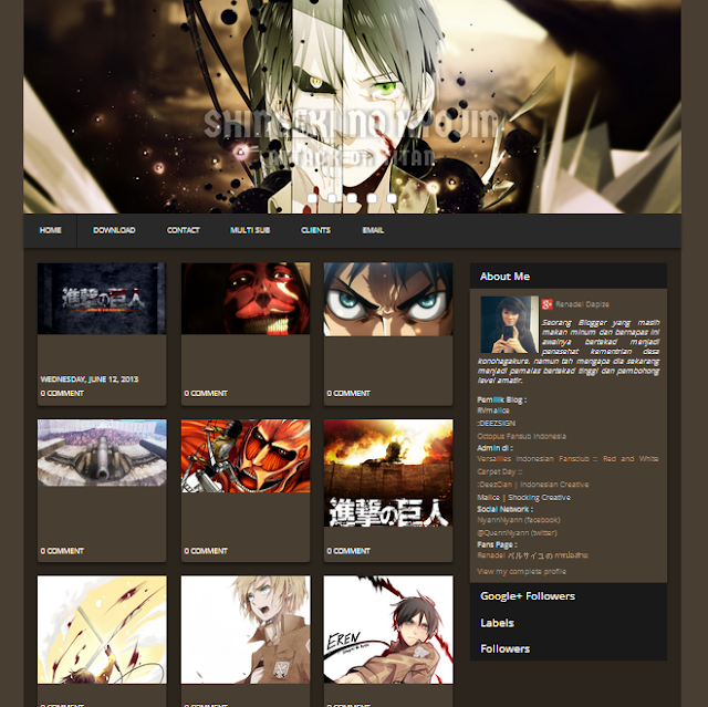 Shingeki No Kyojin - Attack On Titan Blogger Template