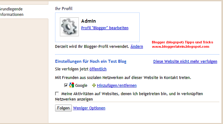 Mitglied dieser Seiter werden - Blogger Blogspot Blog folgen