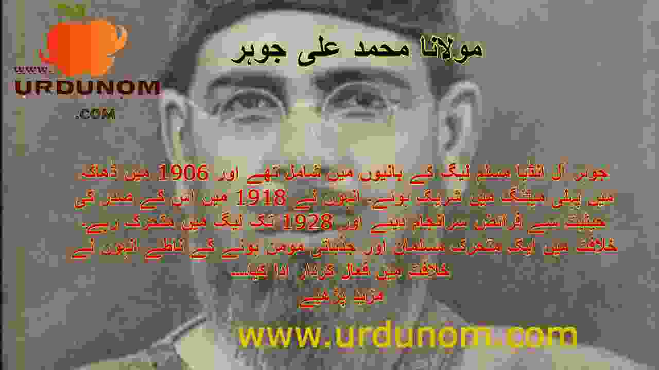 مولانا محمد علی جوہر تاریخ اردو میں | Maulana Muhammad Ali Johar History in Urdu