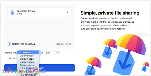 expired setting - Firefox Send - Cara Cepat Mengirim File dengan Aman