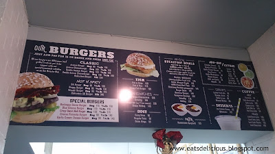 Burger Avenue Taft board menu