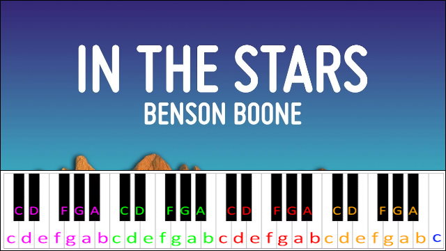 In The Stars by Benson Boone Piano / Keyboard Easy Letter Notes for Beginners