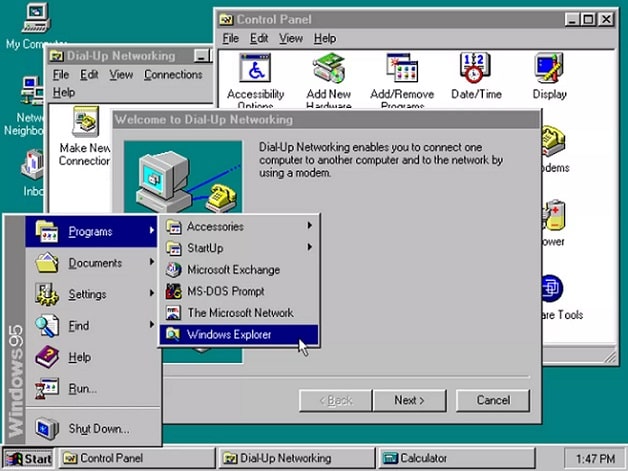 Tampilan Windows 95 | Gaptogeek