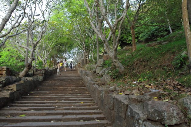 The steps that lead to Mihinthale, one of Anuradhapura's highlights