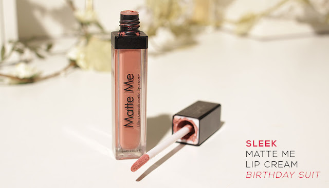 open bottle of Sleek Matte Me Lip Cream Birthday Suit