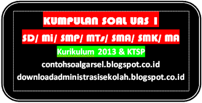 http://soalsiswa.blogspot.com - Kumpulan Soal UAS 1 SD/ Mi/ SMP/ MTs/ SMA/ SMK/ MA 2016/ 2017