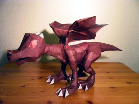 Runescape Baby Red Dragon Papercraft