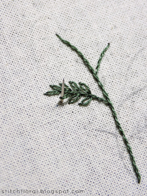 Hand embroidery mimosa