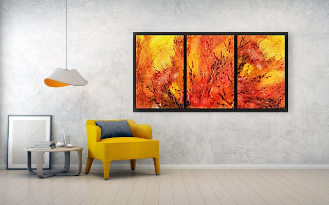 Hot abstract fire watercolor bestselling painting by artist Irina Sztukowski