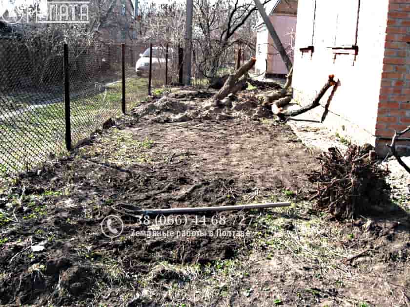 Удаление корней(пней) деревьев частями на участке