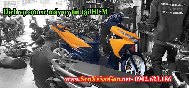 Mẫu sơn xe Honda vario màu cam bóng cực đẹp