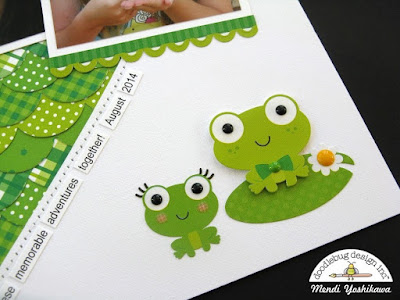 Doodlebug Pot O' Gold Frog Themed Scrapbook Layout by Mendi Yoshikawa