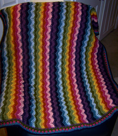 Rainbow Waves Afghan - free Pattern