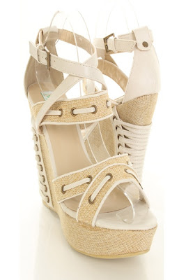 Nude Burlac Strappy Woven Platform Wedge 