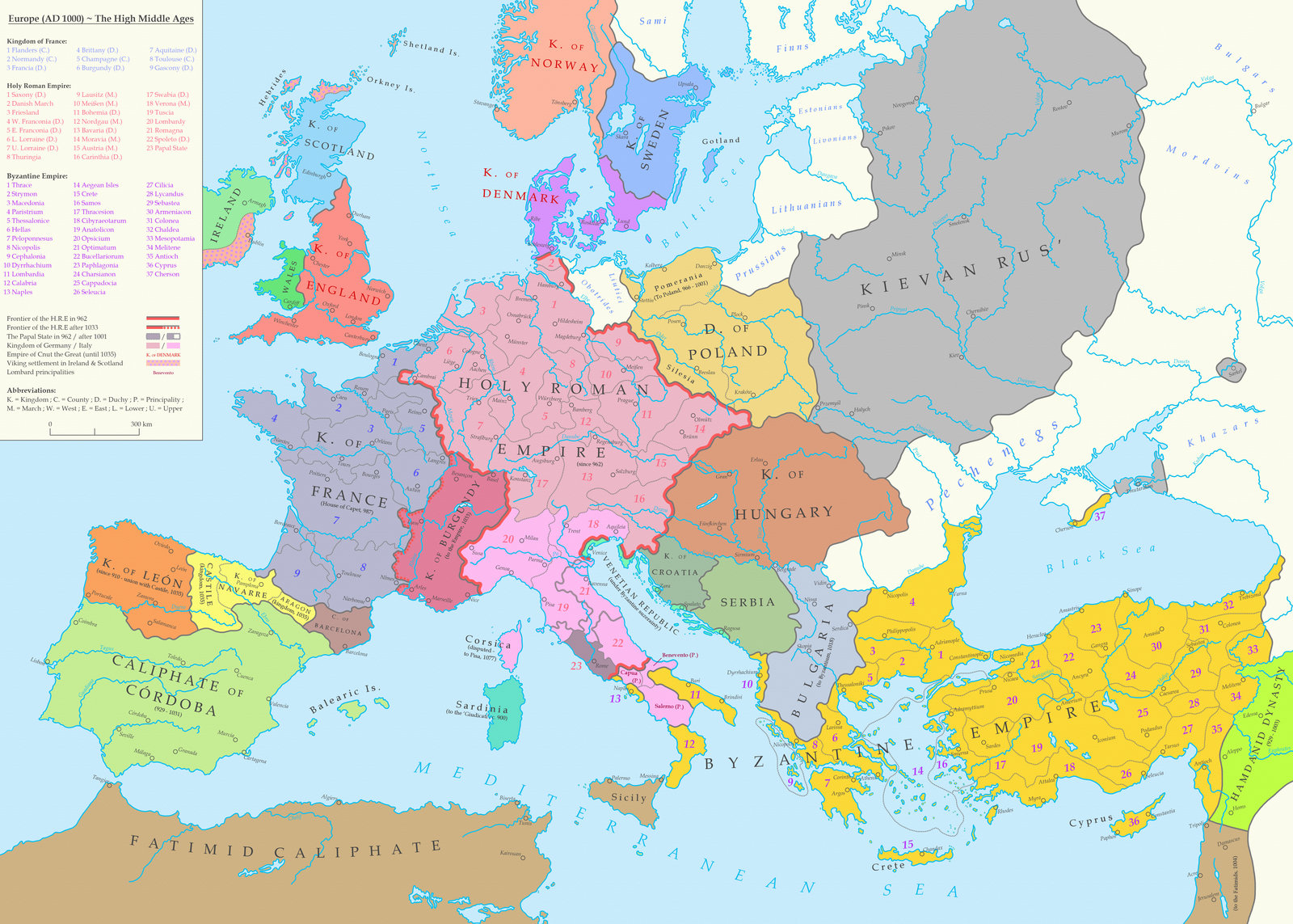  Map  of Europe  in 1000  A D Vivid Maps 