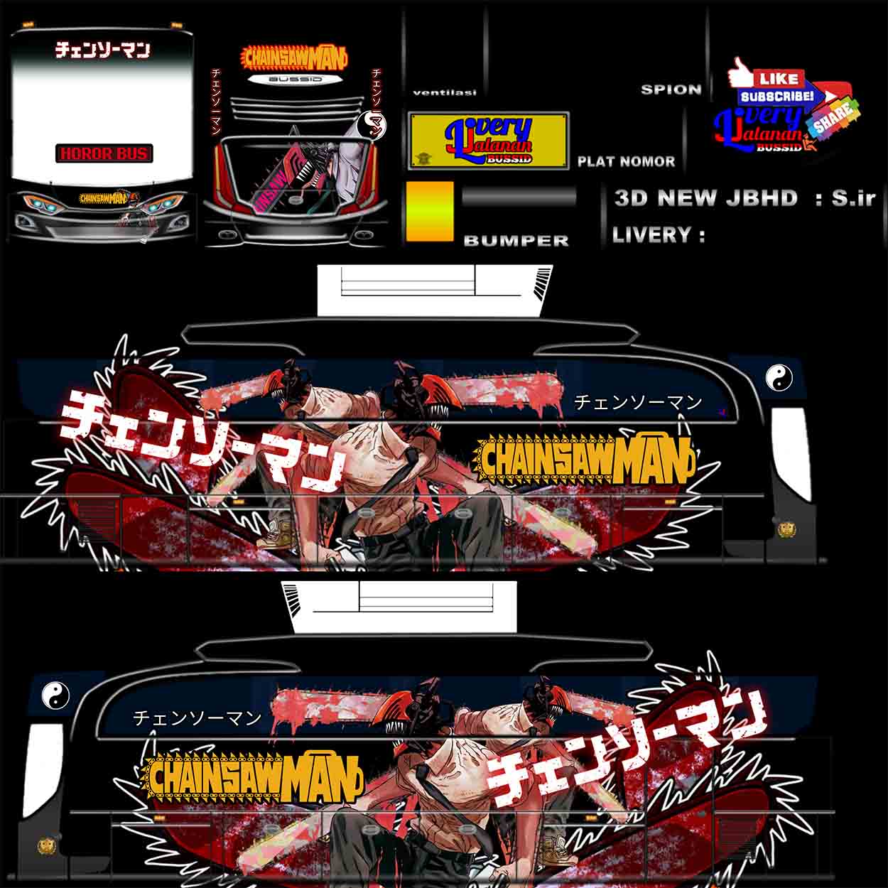 livery bussid anime chainsaw man