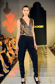 Black and gold jumpsuit from Singapore label Zardoze