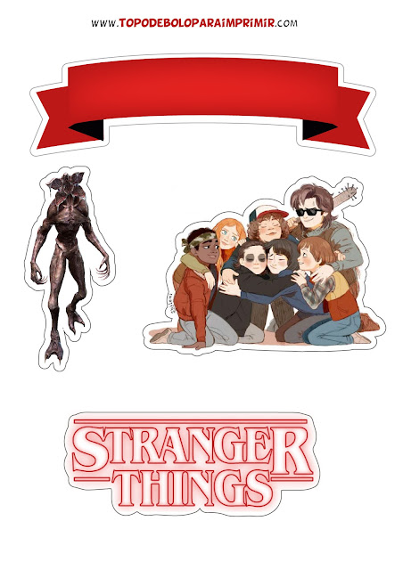 topo de bolo stranger things para imprimir