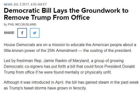 Democratic Bill Lays the Groundwork to Remove Trump From Office