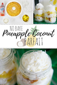 Pineapple Coconut Parfait. Great no bake dessert option for summer!