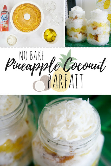 Pineapple Coconut Parfait. Great no bake dessert option for summer!