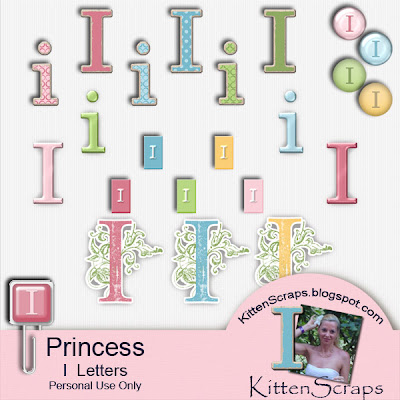 http://kittenscraps.blogspot.com/2009/11/princess-letter-i-freebie.html