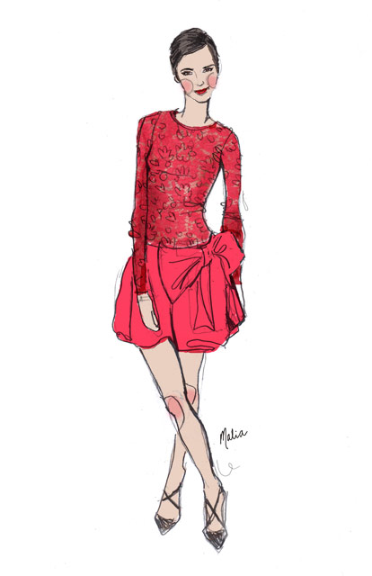 Emma Watson in Valentino Red Valentino PreFall 2012 short dress