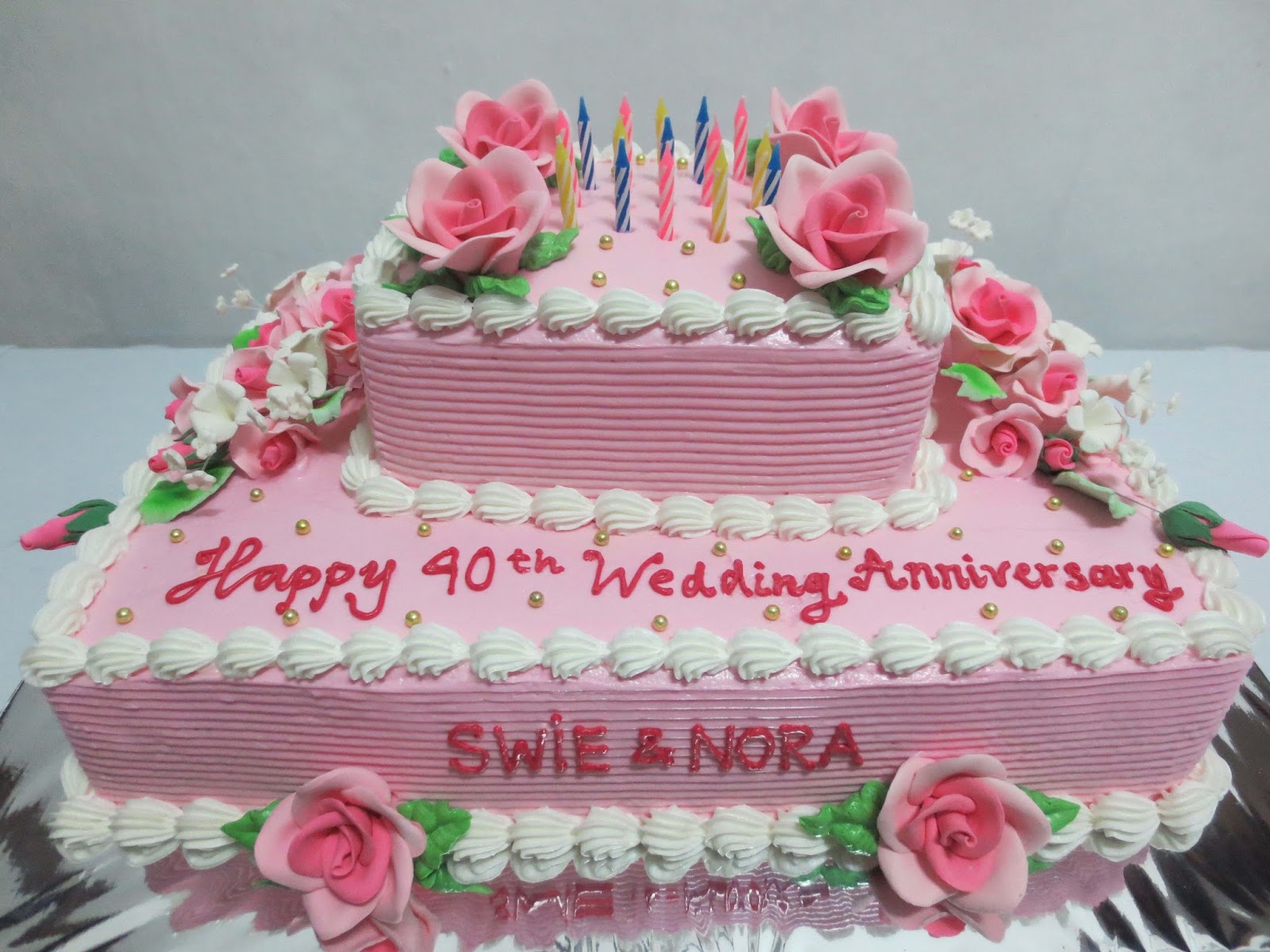 Orchid Cake Anniversary Cake Kue  Tart  dgn hiasan  Pengantin 