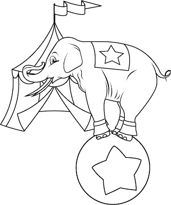 Circus Elephant Coloring Pages