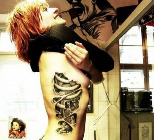cross tattoos for men on ribs. 3D Tattoos