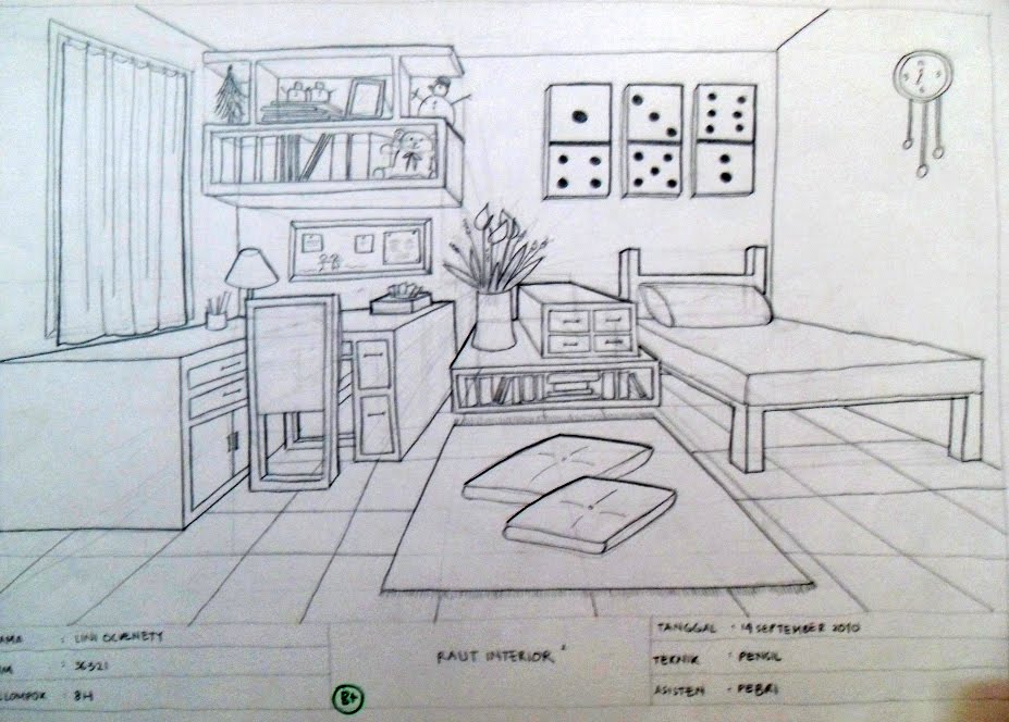 The gallery for Sketsa  Desain Interior Kamar  Tidur 